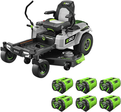 EGO Power+ Electric Zero Turn Riding Mower, 52" Deck, 6 Batteries & Charger - ZT5207L