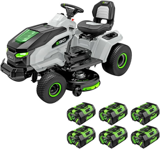 EGO Power+ Electric Riding Tractor Mower, 42" Deck, 6 Batteries & Charger - TR4204