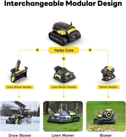 YARBO 4-in-1 Modular Robot Lawn Mower, Snow & Leaf Blower with RTK