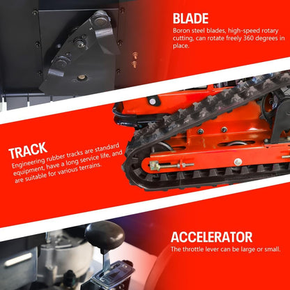 Infront Remote Control Lawn Mower, 20" Width, Track Design for Steep Slopes