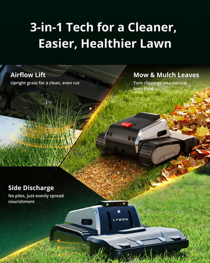 Lymow One Plus Robot Lawn Mower, Wire-Free RTK+Vision, AWD for 45° Slopes, 1.73 Acres