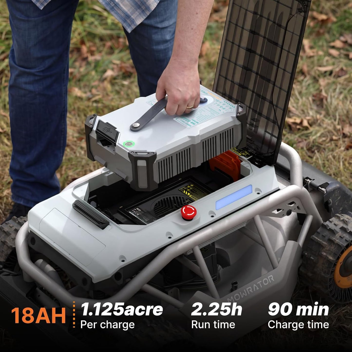 Mowrator S1 4WD Remote Control Lawn Mower with Wide Wheels, 1.12 Acres