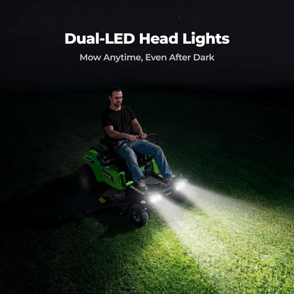 NovorikX 54V 42'' Cordless Electric Zero Turn Riding Mower with 4 Batteries