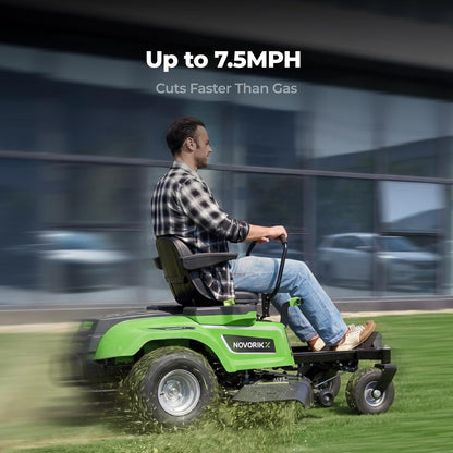 NovorikX 54V 42'' Cordless Electric Zero Turn Riding Mower with 4 Batteries