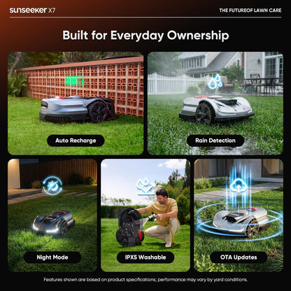 Sunseeker X7 Wireless Robot Lawn Mower with RTK & Vision AI, 0.75 Acre