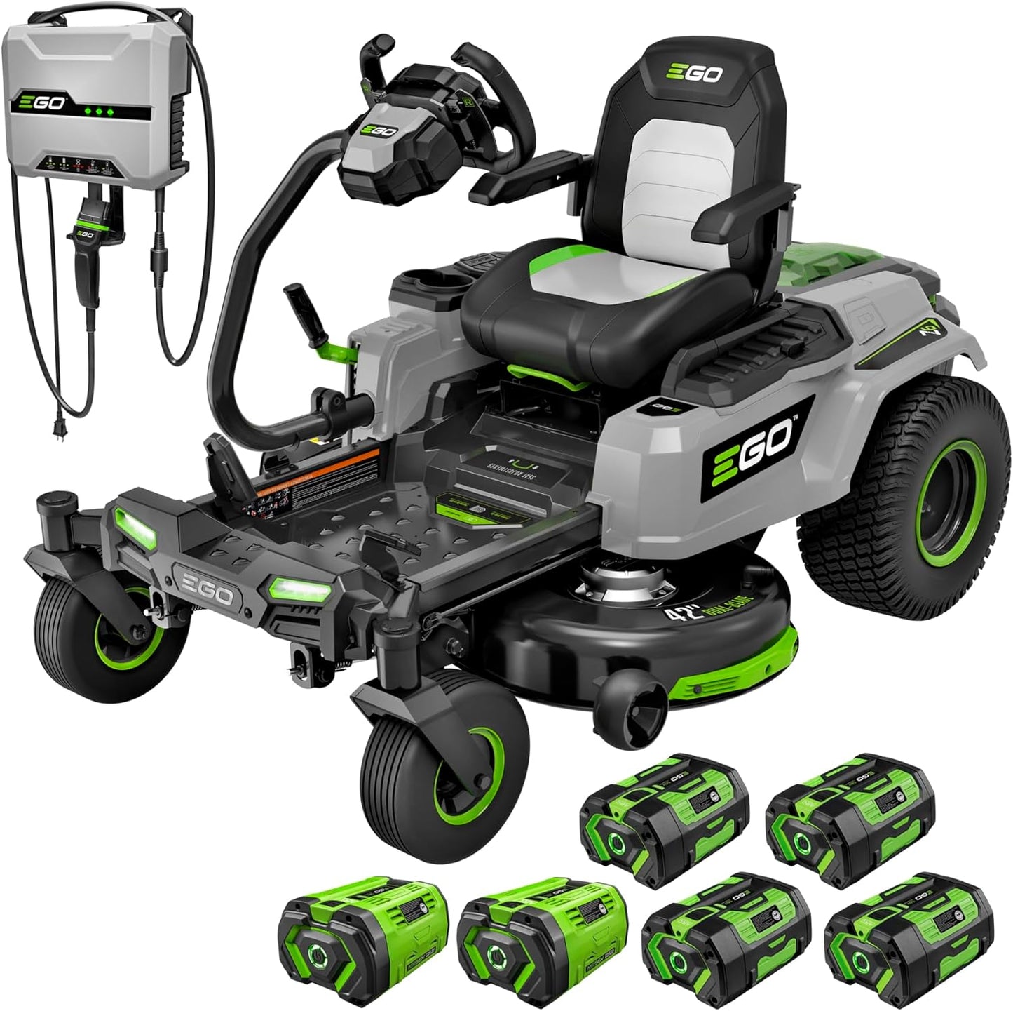 EGO POWER+ Z6 Zero Turn Riding Mower, 42" Deck, 6 Batteries & Charger - ZT4215S