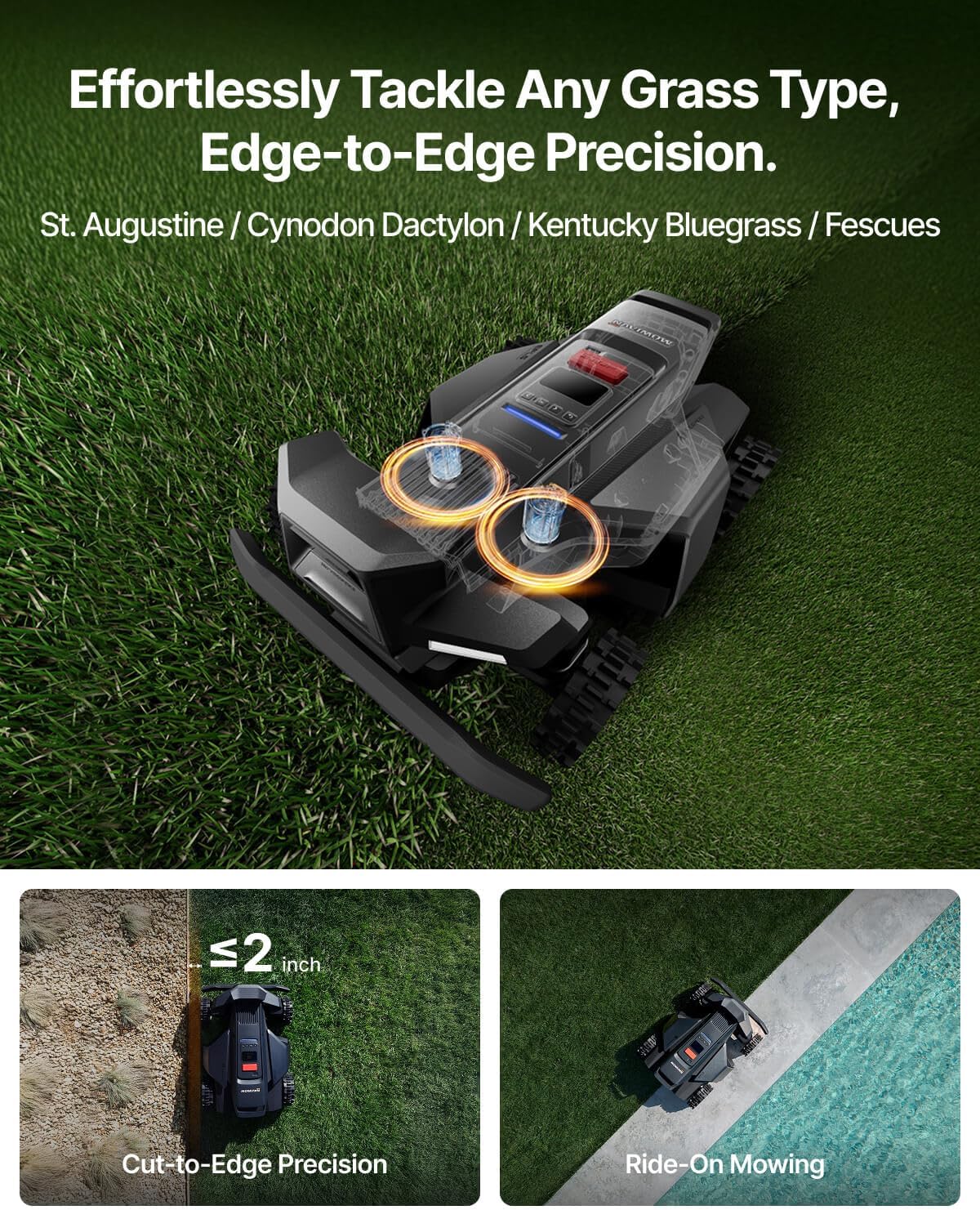 Segway Navimow X450 Wire-Free Robot Lawn Mower, 4WD for 84% Slopes, 1.5 Acres
