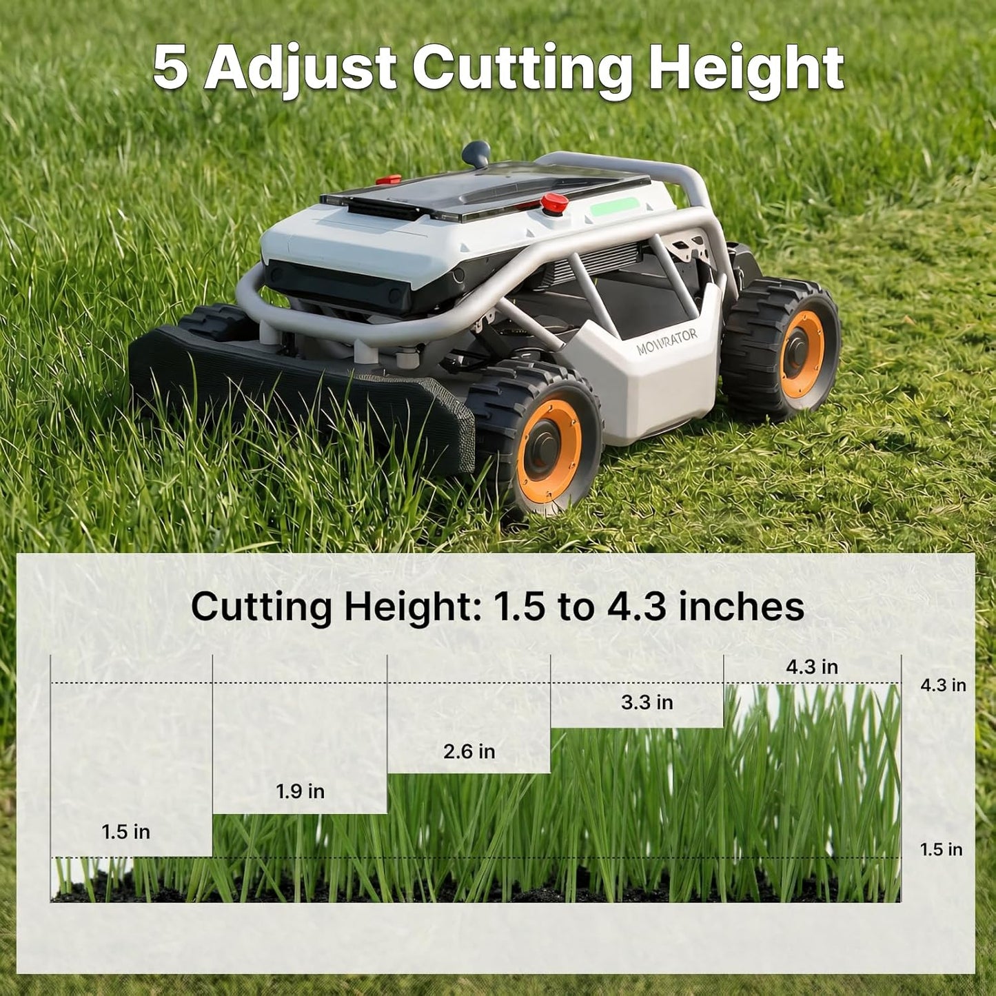 Mowrator S1 4WD Remote Control Lawn Mower with Wide Wheels, 1.12 Acres