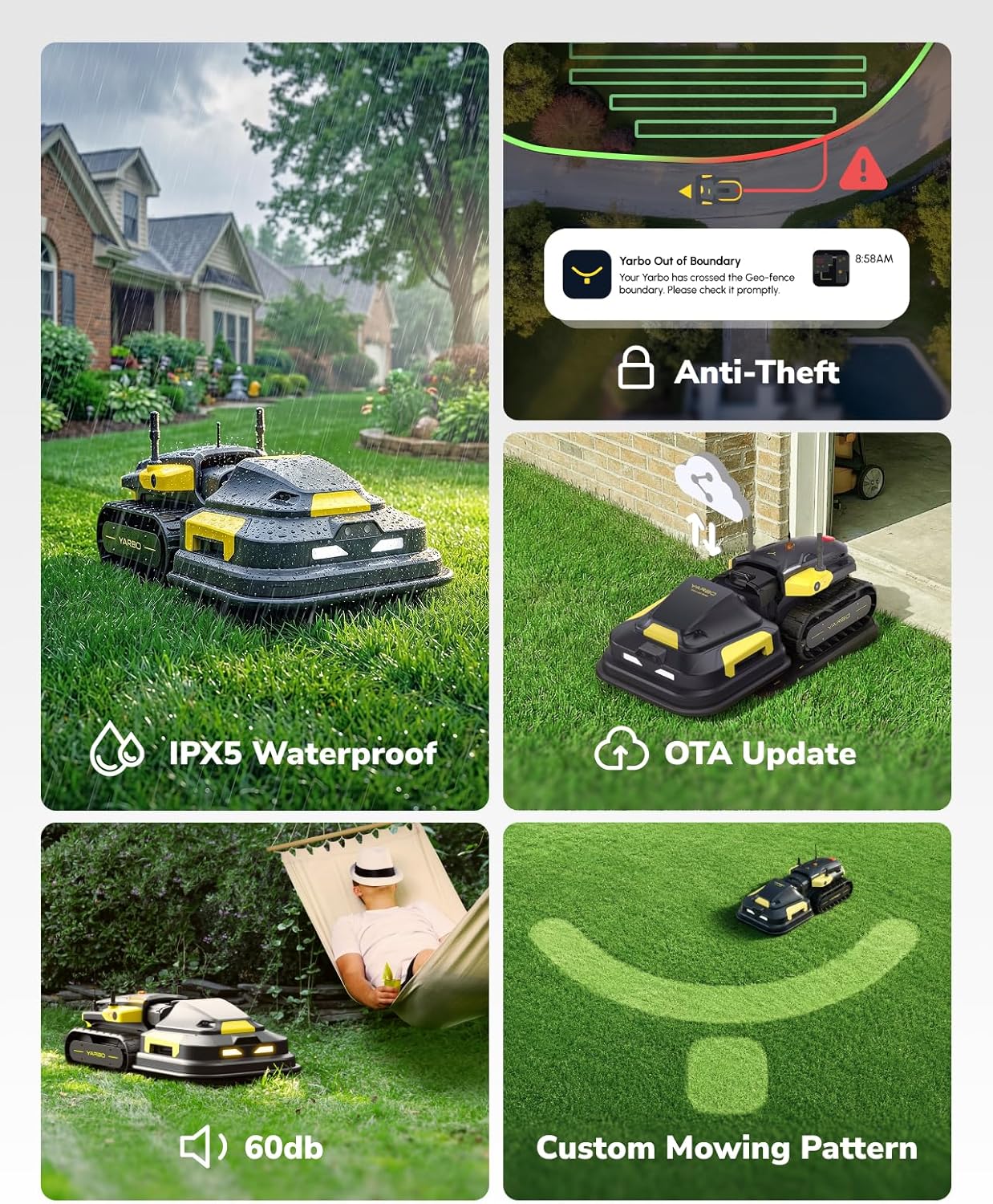 YARBO Robot Lawn Mower, Wire-Free AI Vision & RTK Navigation, Up to 6 Acres