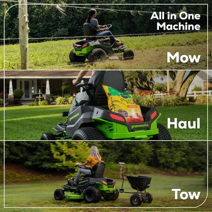 Greenworks 80V 42" Riding Lawn Mower, 4 Batteries & Turbo Charger