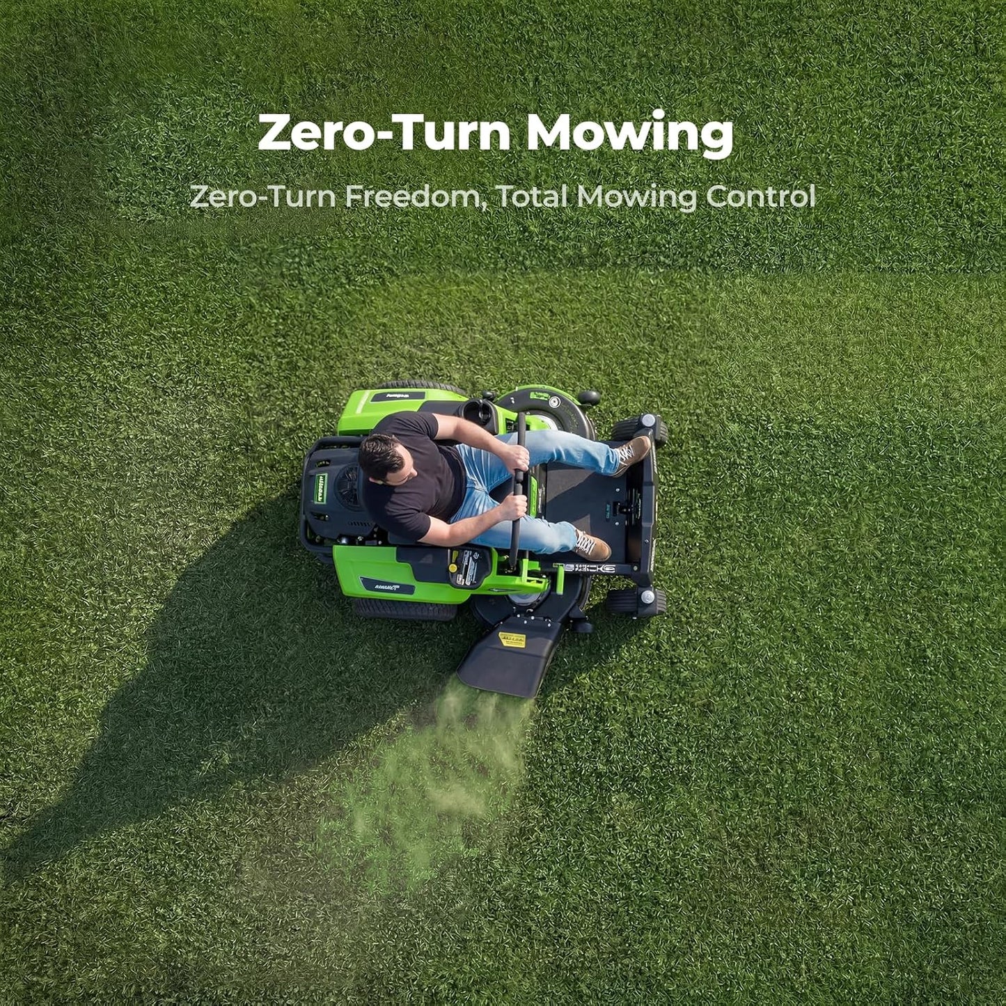 NovorikX 54V 42'' Cordless Electric Zero Turn Riding Mower with 4 Batteries