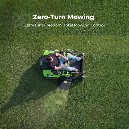 NovorikX 54V 42'' Cordless Electric Zero Turn Riding Mower with 4 Batteries