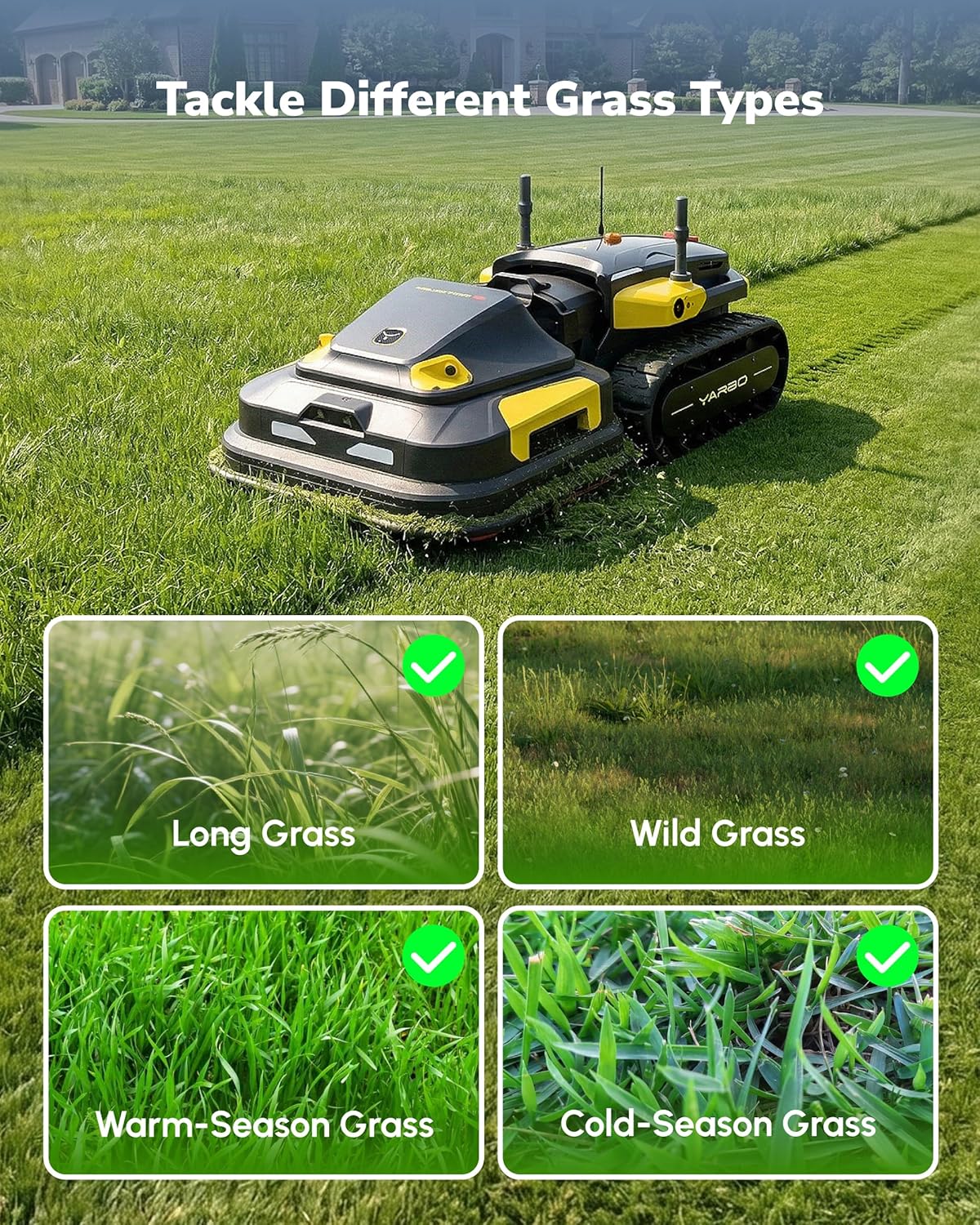 YARBO Robot Lawn Mower Pro, Wire-Free AI Vision & RTK Navigation, Up to 6 Acres