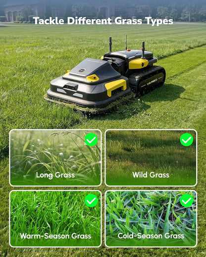 YARBO Robot Lawn Mower Pro, Wire-Free AI Vision & RTK Navigation, Up to 6 Acres