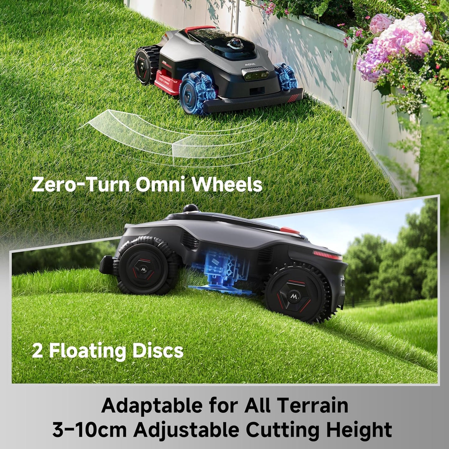 MOVA LiDAX Ultra 3000 AWD Robot Lawn Mower, 3D LiDAR & AI Dual Vision, 0.75 Acre